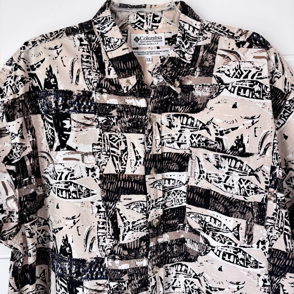 Vintage Columbia Sportswear Mens Button Down Short Sleeve Fishing Shirt XL - Picture 4 of 11